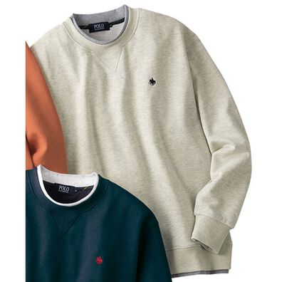 「＜ポロ・ビーシーエス＞裏毛レイヤードトレーナー（メンズトレーナー）」