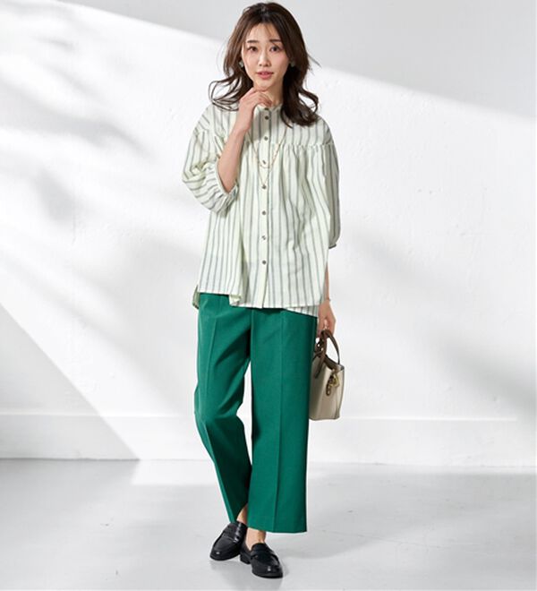 BELLUNA（ベルーナ）の「サラリ美脚見え！タック使いワイドパンツ（ワイドパンツ・ガウチョ）」｜詳細画像