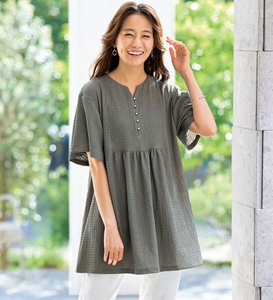 BELLUNA（ベルーナ）の「よく伸びてラク！ポコポコ着やせチュニック（チュニック）」