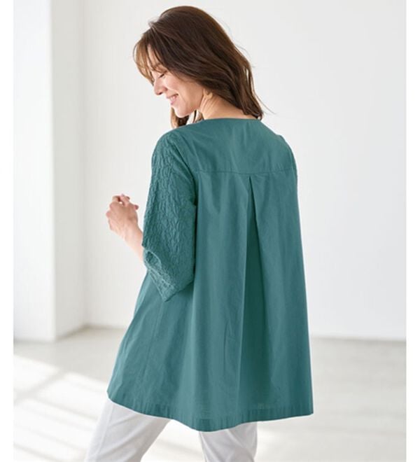 BELLUNA（ベルーナ）の「細見え綿レース使い切替チュニック（チュニック）」｜詳細画像