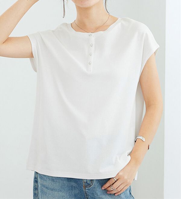 GeeRA（ジーラ）の「綿１００％前後２ＷＡＹシルケットフレンチスリーブカットソー（Tシャツ）」｜詳細画像