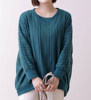 BELLUNA（ベルーナ）の「ワープジャカードアンサンブル（チュニック）」｜ターコイズ