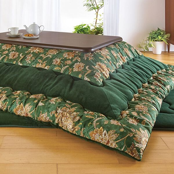 こたつ布団 セット 2点セット 〔幅120cm用 グリーン〕