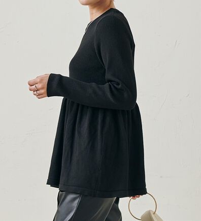 RANAN（ラナン）の「リブ切替ペプラムニット（ニット・セーター）」