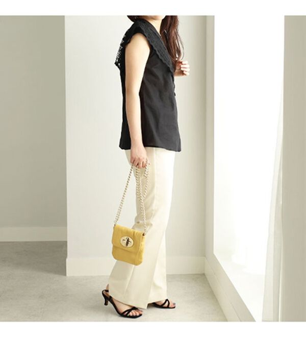 BELLUNA（ベルーナ）の「レース使いＶネックブラウス（ブラウス）」｜詳細画像