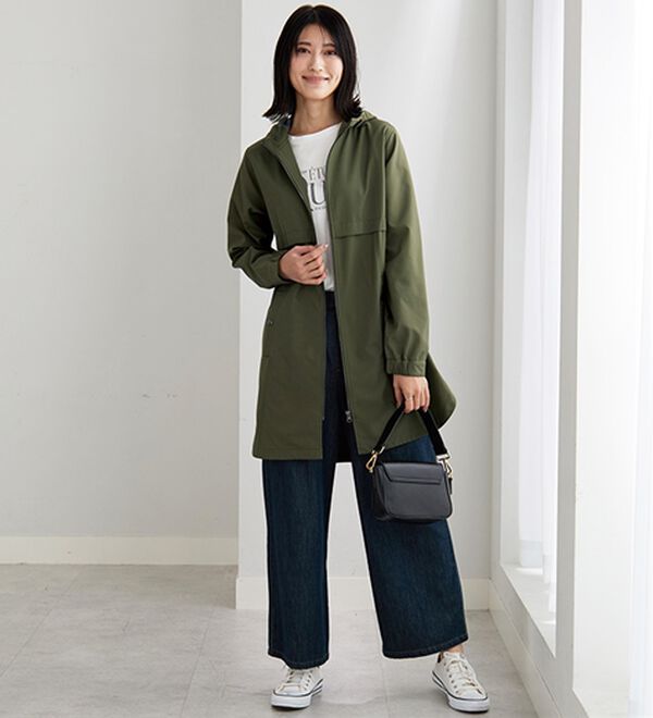 BELLUNA（ベルーナ）の「はっ水加工ボンディング素材ロング丈パーカー（ハーフコート）」｜詳細画像