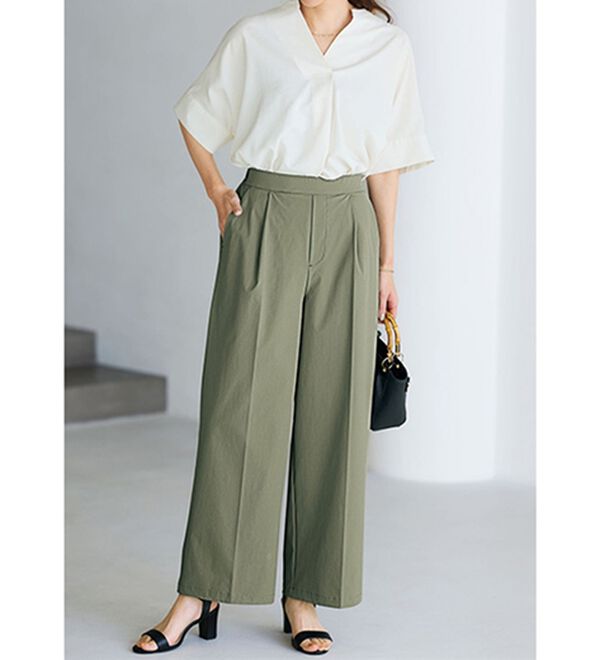 BELLUNA（ベルーナ）の「夏のお出かけに安心！はっ水＆ウォッシャブルパンツ（ワイドパンツ・ガウチョ）」｜詳細画像