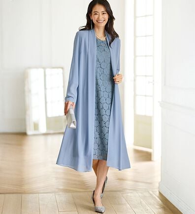 BELLUNA（ベルーナ）の「軽やかロングジャケットレースワンピースアンサンブル（ワンピースセットスーツ）」