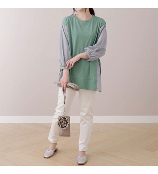 BELLUNA（ベルーナ）の「サイドリボン使い切替チュニック（チュニック）」｜詳細画像