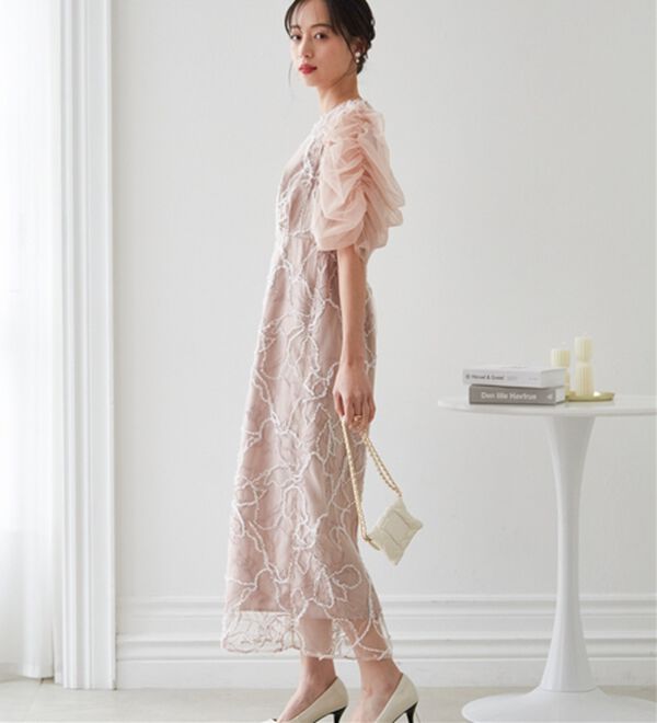 RANAN（ラナン）の「3way袖取り外し可能フェザーレースドレス（その他ワンピース）」｜詳細画像