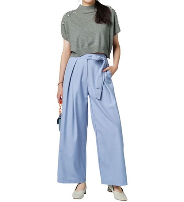 RANAN（ラナン）の「リボンデザインボックスタックワイドパンツ（ワイドパンツ・ガウチョ）」｜詳細画像