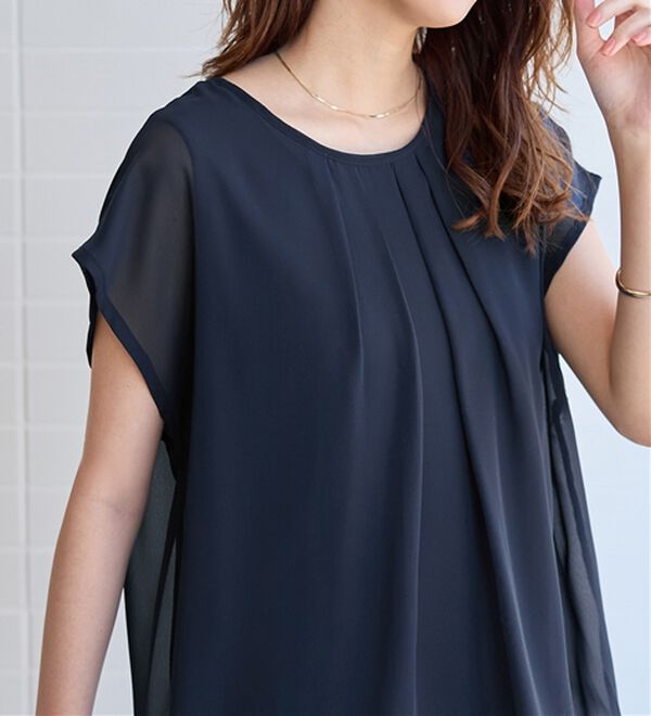 alotta（アロッタ）の「【接触冷感】機能付インナーシフォンブラウス（ブラウス）」｜詳細画像