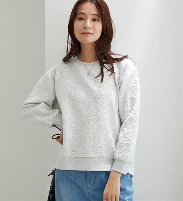 BELLUNA（ベルーナ）の「花柄ふくれジャカード素材プルオーバー（カットソー）」｜詳細画像