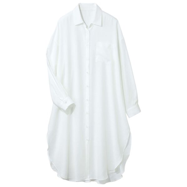 GeeRA（ジーラ）の「スリット入りロングシャツワンピース（シャツワンピース）」｜詳細画像