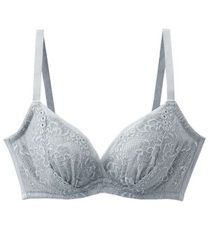LAVIENNE（ラヴィエンヌ）の「やわらか着け心地の育乳ブラ・ショーツ（別売）（ブラジャー）」｜グレー