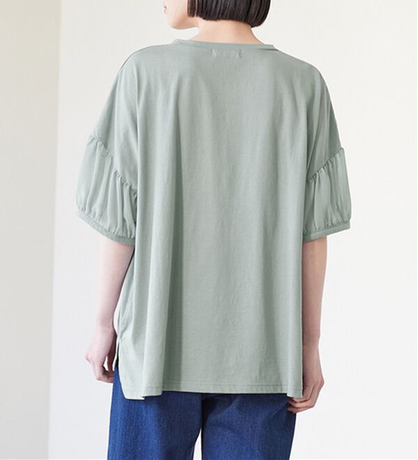 Viola e Viola（ヴィオラ エ ヴィオラ）の「【５つの機能付】ボリューム袖シフォン切替Ｔシャツ（Tシャツ）」｜詳細画像