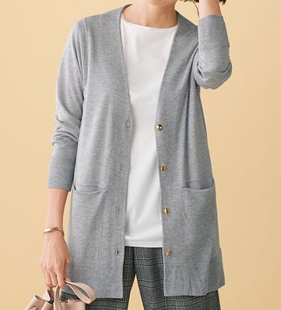 BELLUNA（ベルーナ）の「シルクカシミヤデザインカーディガン（ニットカーディガン）」