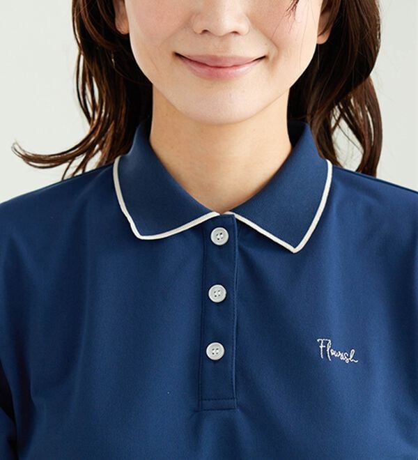 BELLUNA（ベルーナ）の「多機能付配色刺しゅうポロシャツ（カットソー）」｜詳細画像