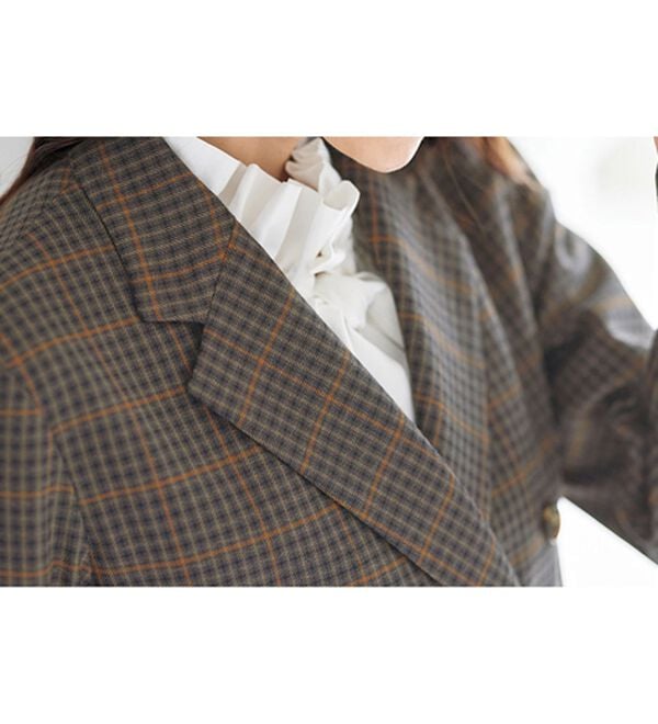 BELLUNA（ベルーナ）の「クラシカルチェック柄ウール調テーラードジャケット（テーラードジャケット）」｜詳細画像