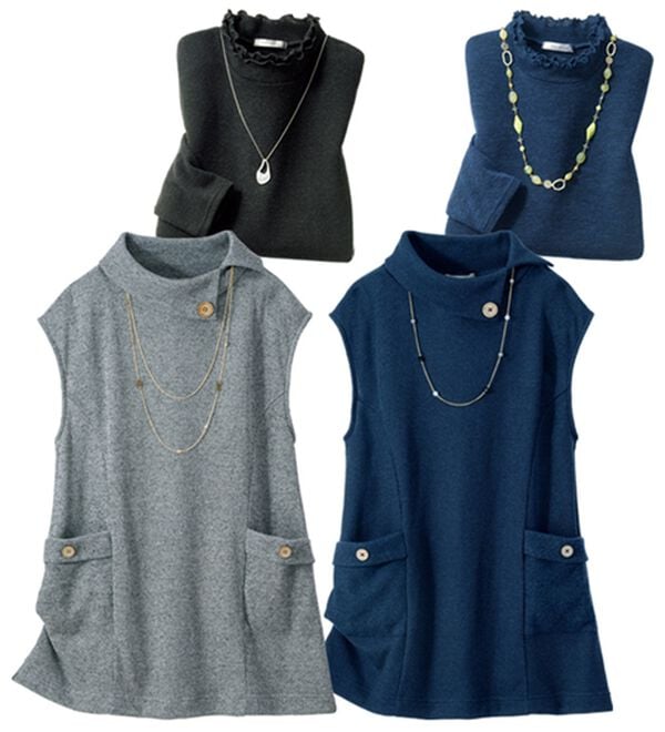 ルフラン（ルフラン）の「【２色組】衿が決め手！ポケット付アンサンブル（アンサンブル）」｜2色組