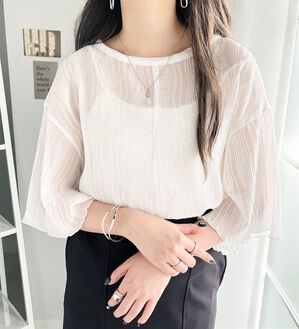 GeeRA（ジーラ）の「前後２ＷＡＹシアーＴシャツブラウス（ブラウス）」｜詳細画像