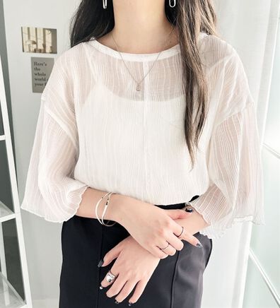 GeeRA（ジーラ）の「前後２ＷＡＹシアーＴシャツブラウス（ブラウス）」