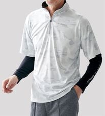 「＜ケイパ＞フェイクレイヤードハーフジップＴシャツ（メンズカットソー）」