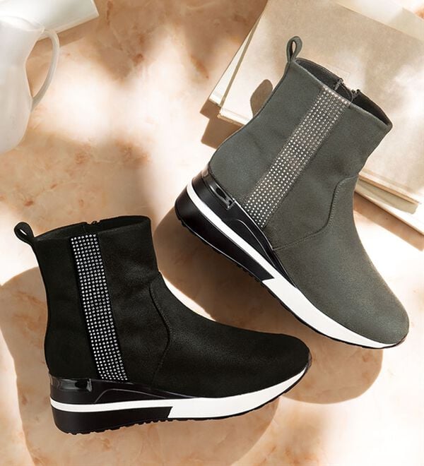 ルフラン（ルフラン）の「ビジューが煌めく４Ｅ美脚スニーカーブーツ（ブーツ）」｜詳細画像