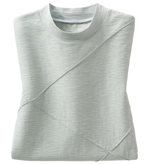 ルフラン（ルフラン）の「ひんやり綿１００％スラブカットソー（カットソー）」｜アイスグレー