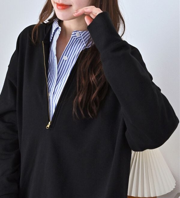 Viola e Viola（ヴィオラ エ ヴィオラ）の「抜け感！ハーフジップ大人スウェット（トレーナー・スウェット）」｜詳細画像