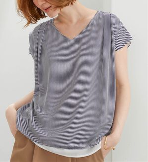 BELLUNA（ベルーナ）の「ジョーゼット素材重ね着風ブラウス（ブラウス）」｜詳細画像