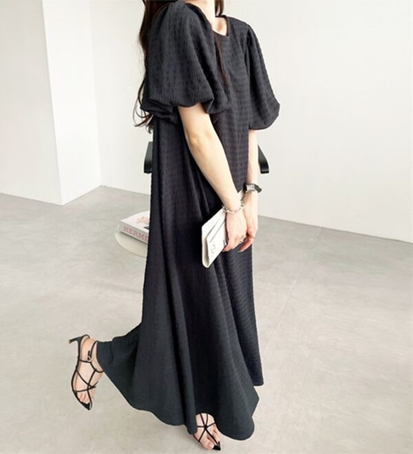 GeeRA（ジーラ）の「ボリューム袖楽ちん表面感ワンピース（カットソーワンピース）」｜詳細画像