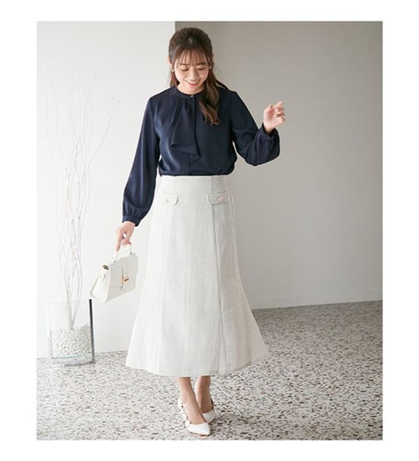 alotta（アロッタ）の「金ボタン付ボウタイブラウス（ブラウス）」｜詳細画像