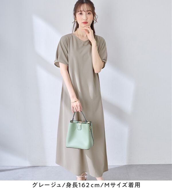 alotta（アロッタ）の「袖タックゆるワンピース（カットソーワンピース）」｜詳細画像