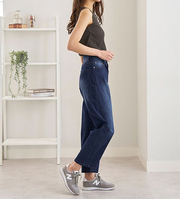 BELLUNA（ベルーナ）の「ひんやり冷感！カーブシルエットデニムパンツ（ワイドパンツ・ガウチョ）」｜詳細画像