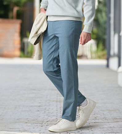 「＜クロコダイル＞ドビー柄パンツ（メンズフルレングスパンツ）」