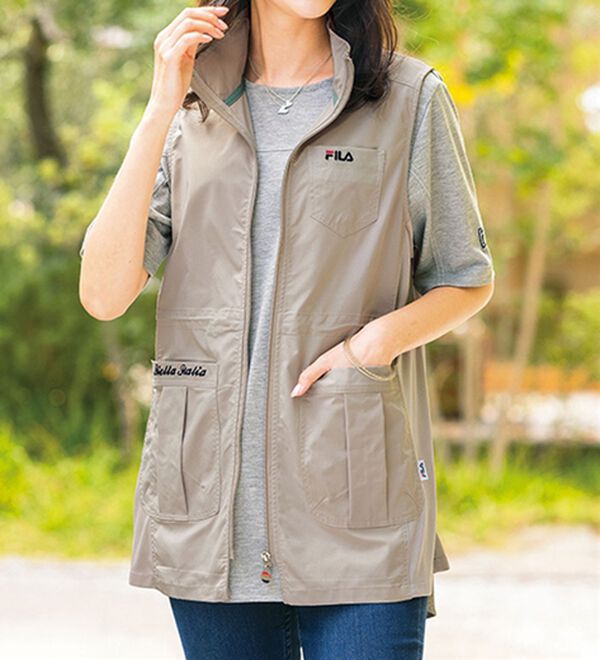 ルフラン（ルフラン）の「＜ＦＩＬＡ＞手ぶらでウォーキング！軽・涼ベスト（ベスト）」｜ベージュ