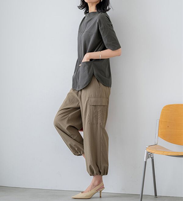 BELLUNA（ベルーナ）の「抗菌防臭綿１００％切替デザインプルオーバー（カットソー）」｜詳細画像