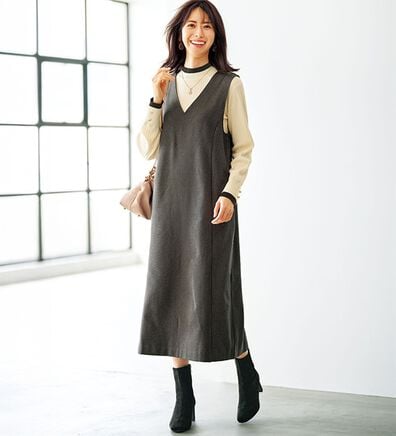 BELLUNA（ベルーナ）の「体型カバージャンパースカート（ジャンパースカート）」