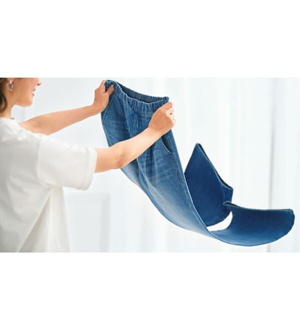 BELLUNA（ベルーナ）の「薄くて軽い！デニムイージーワイドパンツ（ワイドパンツ・ガウチョ）」｜詳細画像