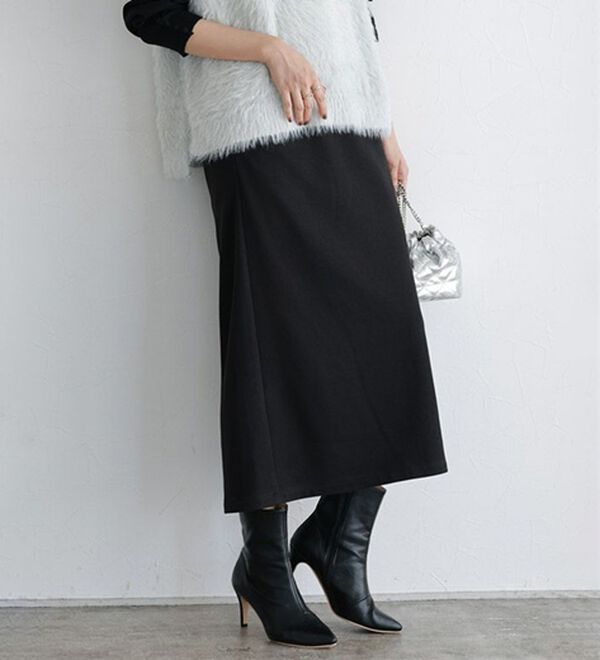 Pierrot（ピエロ）の「丈と柄が選べるカシミヤタッチＩラインスカート（ロングスカート）」｜詳細画像