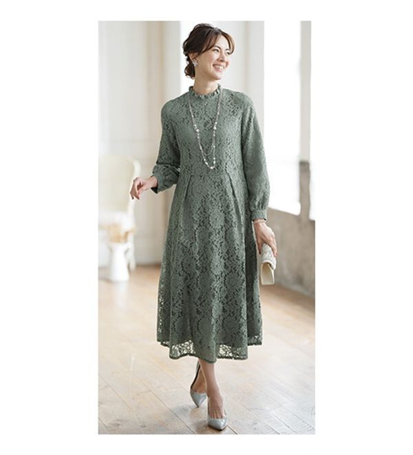 BELLUNA（ベルーナ）の「フリルデザイン総レースワンピース（その他ワンピース）」｜詳細画像