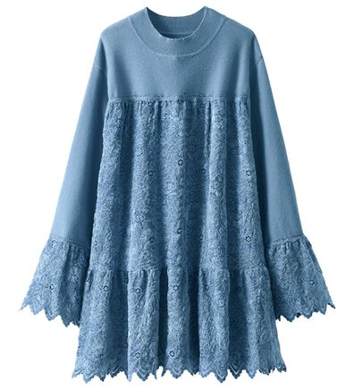 BELLUNA（ベルーナ）の「華やかレース切替ニットチュニック（チュニック）」