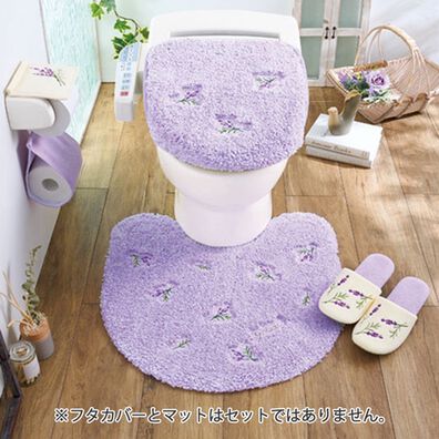 「小花刺繍がかわいいスイートトイレタリーシリーズ（トイレマット）」