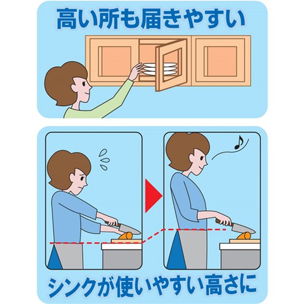 「家事をらく～に厚底スリッパ（スリッパ・ルームシューズ）」｜詳細画像