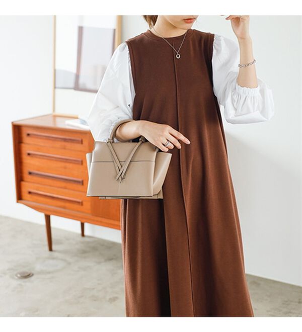 GeeRA（ジーラ）の「袖異素材カットソーワンピース（カットソーワンピース）」｜詳細画像