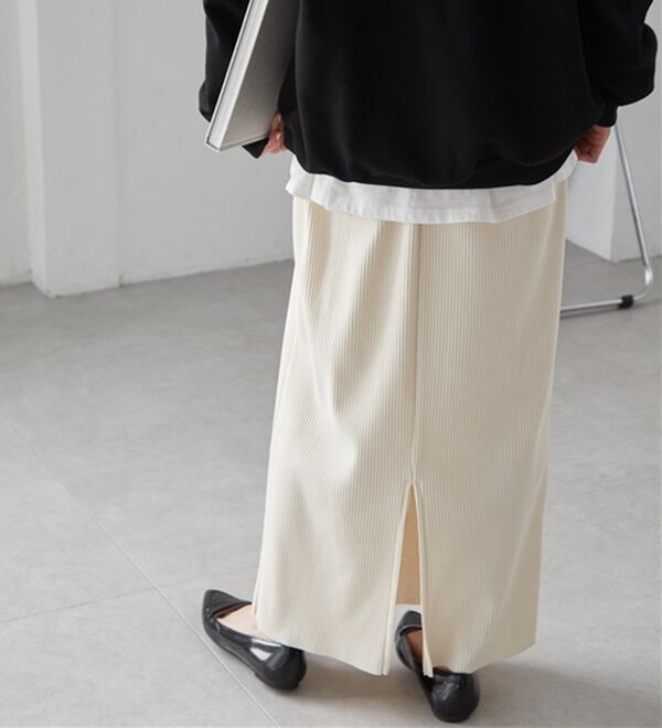 RANAN（ラナン）の「セルフカットリブロングナロースカート（ロングスカート）」｜詳細画像