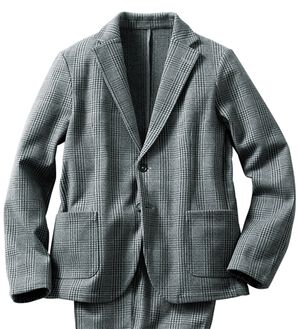「ツイード調ストレッチジャケット（ビジネススーツ）」｜グレンチェック