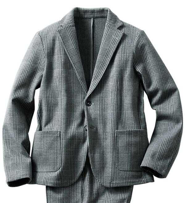 「ツイード調ストレッチジャケット（ビジネススーツ）」｜グレンチェック