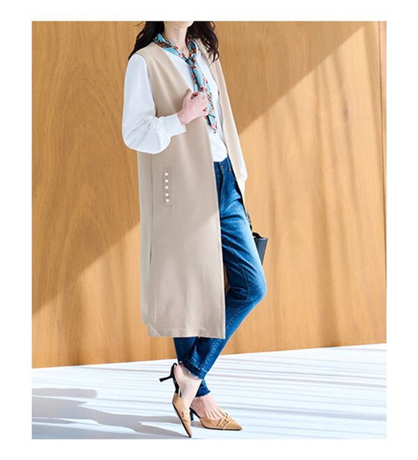 RANAN（ラナン）の「スカーフ付キレイ見えカットソーブラウス（ブラウス）」｜詳細画像